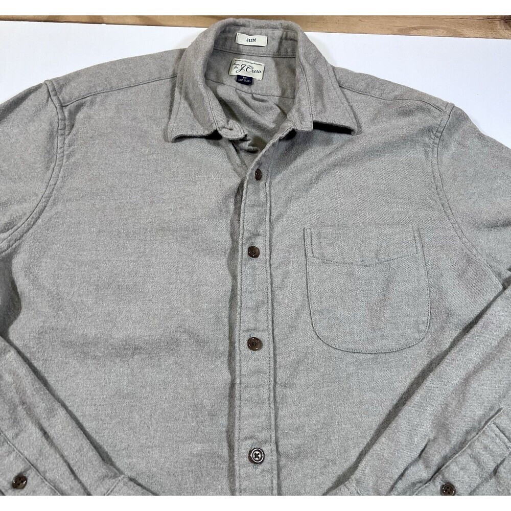 J. Crew Chamois Style Brushed Cotton Button Up Shirt Slim Fit Men's Medium - Picture 4 of 8